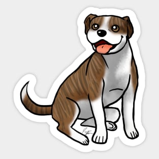 Dog - American Pit Bull - Brindle and White Sticker